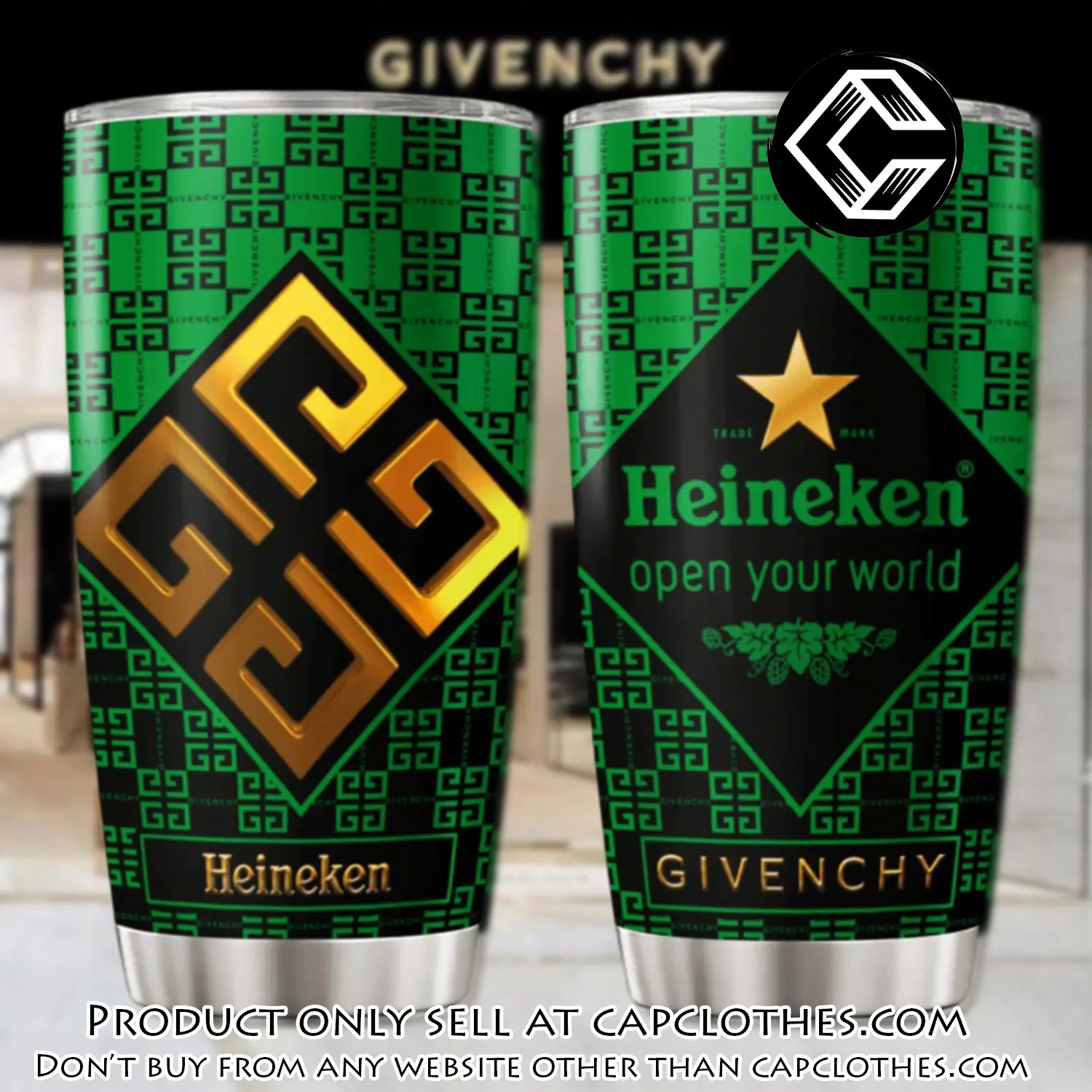 Givenchy heineken stainless steel tumbler 20oz30oz cc5828167